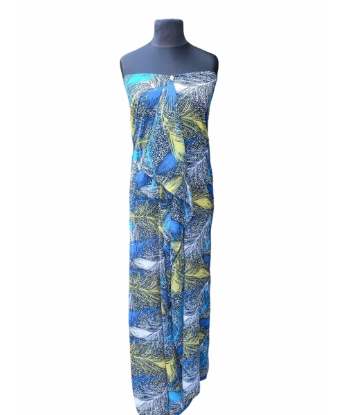 Duża sukienka plażowa - eleganckie PAREO XXL kolorowe pióra